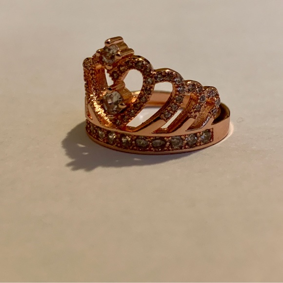Rose Gold Crown Diamond Ring Size 7 - Picture 10 of 10